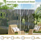 MAYEERTY 72x47 Écran de Panneau d'Intimité Naturel Extérieur Noir, Ensemble de 6 Panneaux Pliants Naturels pour Cour et Jardin