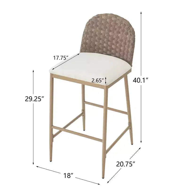 Christopher Knight Home Avirae 29.25 Tabourets de bar rembourrés en rotin style ferme (lot de 2)