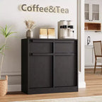 31,5 Meuble de Rangement Buffet, Meuble de Bar à Café d'Entrée avec 2 Tiroirs, Meuble Bas en Bois, Table Console Multimédia pour Salon