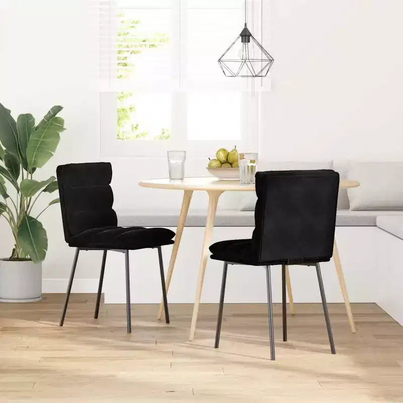 CLIHOME Chaise de salle à manger moderne, classique et élégante avec dossier, coussin doux en velours et pieds en métal (Lot de 2)