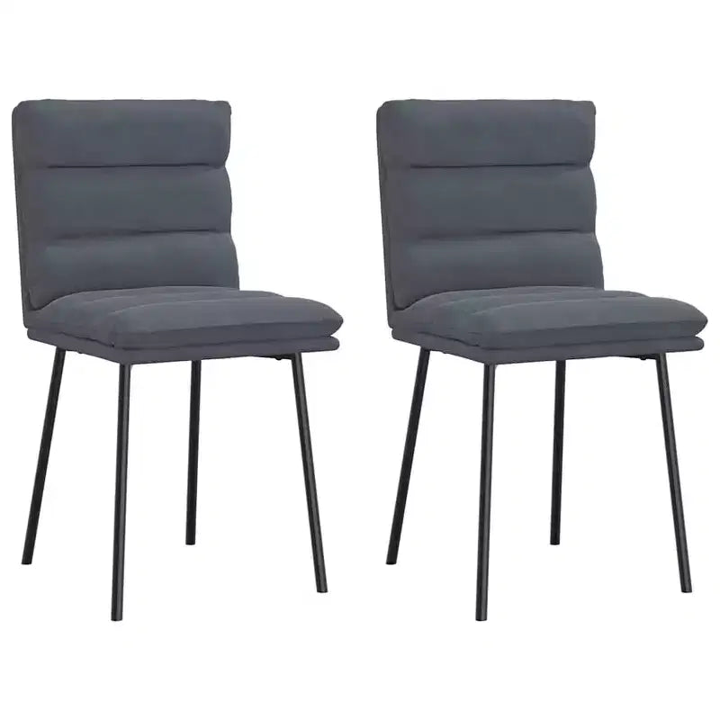 CLIHOME Chaise de salle à manger moderne, classique et élégante avec dossier, coussin doux en velours et pieds en métal (Lot de 2)