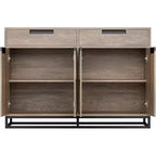 COZONY 55 Buffet enfilade, Grand meuble de rangement de cuisine avec 2 tiroirs et 4 portes, Table de bar à café pour salle à manger