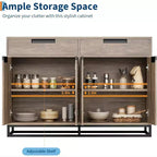 COZONY 55 Buffet enfilade, Grand meuble de rangement de cuisine avec 2 tiroirs et 4 portes, Table de bar à café pour salle à manger
