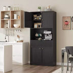 Meuble de rangement 70" cannelé avec comptoir, portes et tiroir pour cuisine et salle à manger
