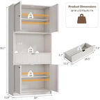 Meuble de rangement 70" cannelé avec comptoir, portes et tiroir pour cuisine et salle à manger