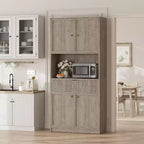 Meuble de rangement 70" cannelé avec comptoir, portes et tiroir pour cuisine et salle à manger
