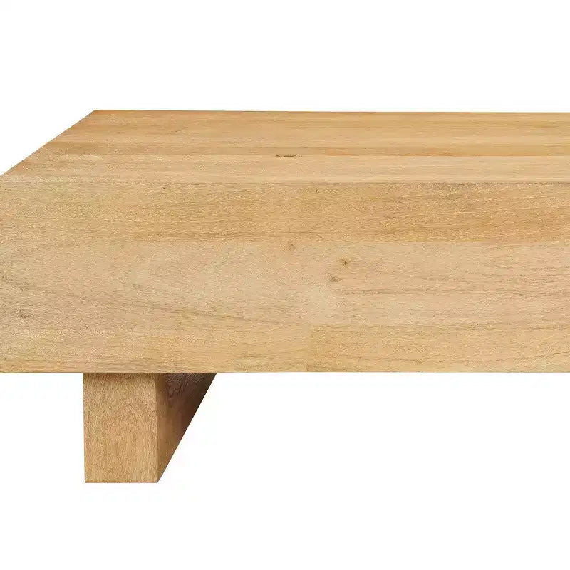 Table basse Royal Hampton | Plateau rectangulaire de 42 po | Bois de manguier brun naturel sablé | Bois récolté de manière durable - UPT-333317