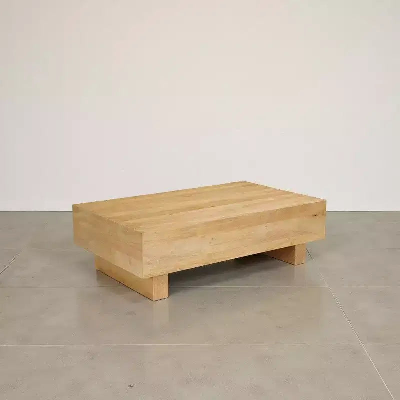 Table basse Royal Hampton | Plateau rectangulaire de 42 po | Bois de manguier brun naturel sablé | Bois récolté de manière durable - UPT-333317