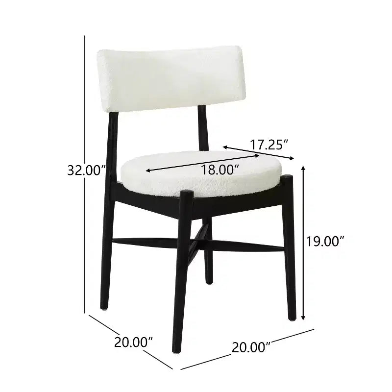 Okak Lot de 2 Chaises de Salle à Manger en Boucle Style Mid-Century, Sans Accoudoirs, Chaises d'Appoint en Bois pour Salle à Manger, Cuisine