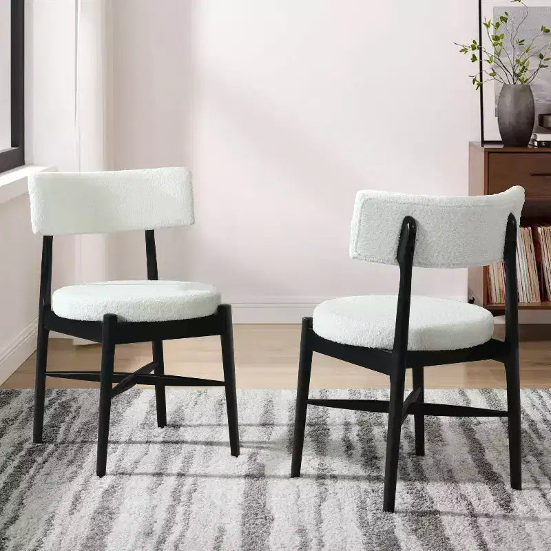 Okak Lot de 2 Chaises de Salle à Manger en Boucle Style Mid-Century, Sans Accoudoirs, Chaises d'Appoint en Bois pour Salle à Manger, Cuisine