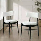 Okak Lot de 2 Chaises de Salle à Manger en Boucle Style Mid-Century, Sans Accoudoirs, Chaises d'Appoint en Bois pour Salle à Manger, Cuisine
