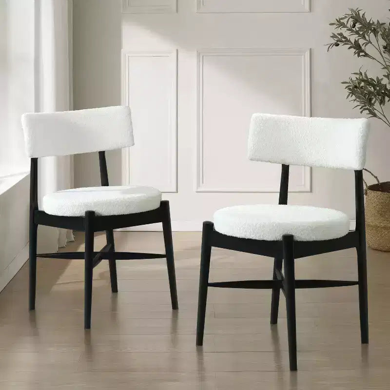 Okak Lot de 2 Chaises de Salle à Manger en Boucle Style Mid-Century, Sans Accoudoirs, Chaises d'Appoint en Bois pour Salle à Manger, Cuisine