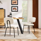 Okak Chaise de salle à manger capitonnée en similicuir avec cadre en métal, lot de 2 chaises d'appoint pour salle à manger, cuisine