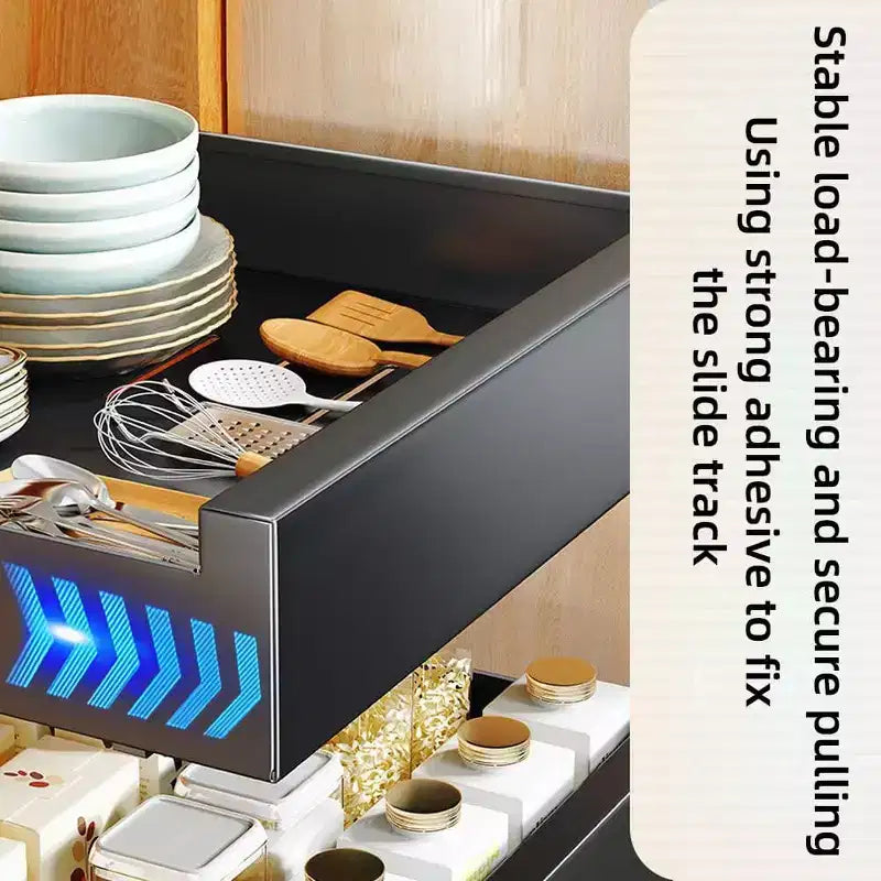 Organisateur de placard coulissant, étagère de garde-manger coulissante extensible, étagères de garde-manger coulissantes silencieuses pour la cuisine, le salon, la maison