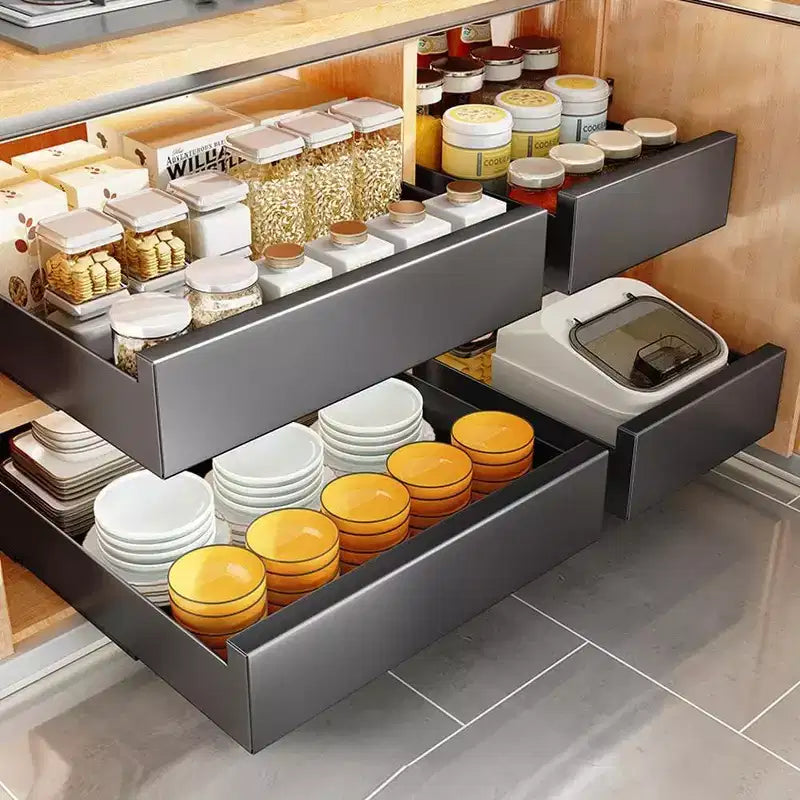 Organisateur de placard coulissant, étagère de garde-manger coulissante extensible, étagères de garde-manger coulissantes silencieuses pour la cuisine, le salon, la maison