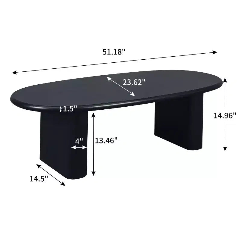 Table basse ovale en bois GDFStudio Modern 51