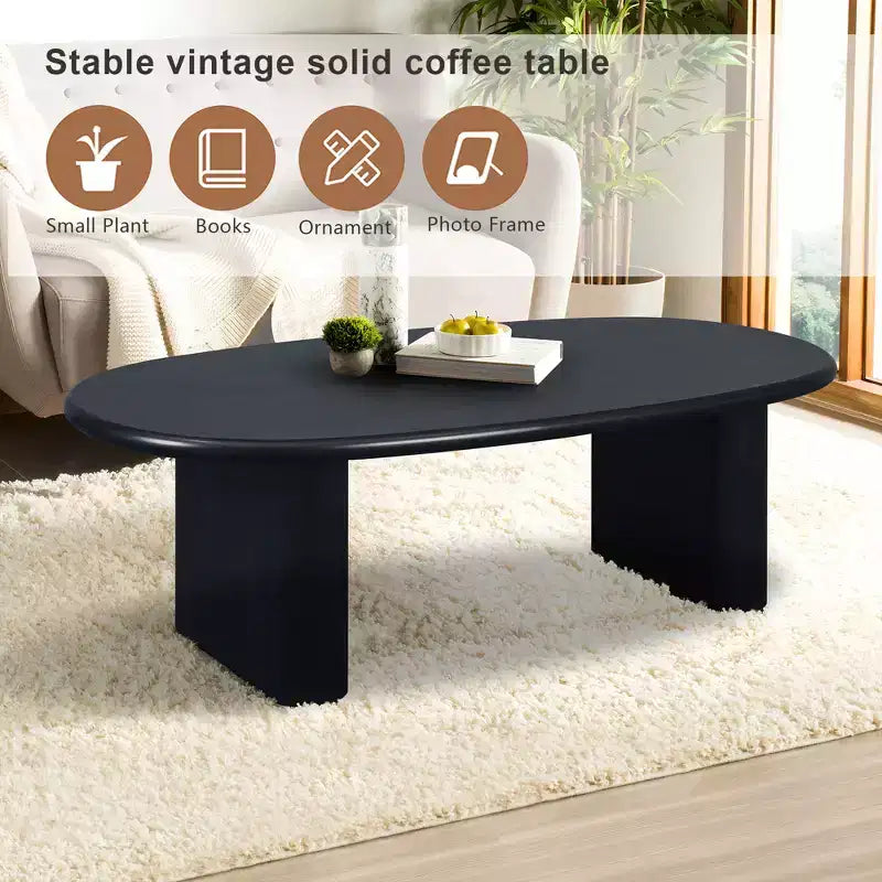 Table basse ovale en bois GDFStudio Modern 51