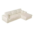 Canapé modulaire en velours côtelé en forme de L de 114,5 po avec fauteuil inclinable, canapé de sol convertible 2-en-1 avec coussins en mousse et oreillers de soutien cervical pour le salon