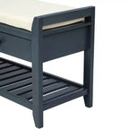 Banc de rangement de 99 cm avec 2 tiroirs et porte-chaussures ouvert, banc d'entrée avec siège rembourré