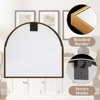 MAYEERTY Miroir suspendu alliage d'aluminium bord fin angle droit arche or