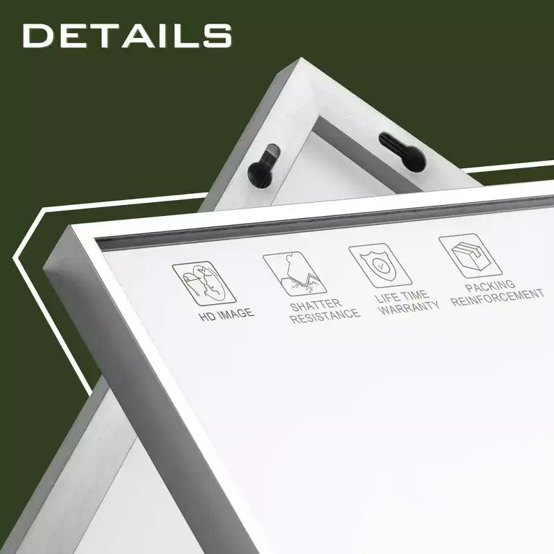 Miroir Suspendu MAYEERTY en Alliage d'Aluminium Bord Fin Rectangle à Angle Droit