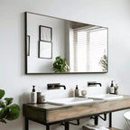 Miroir Suspendu MAYEERTY en Alliage d'Aluminium Bord Fin Rectangle à Angle Droit