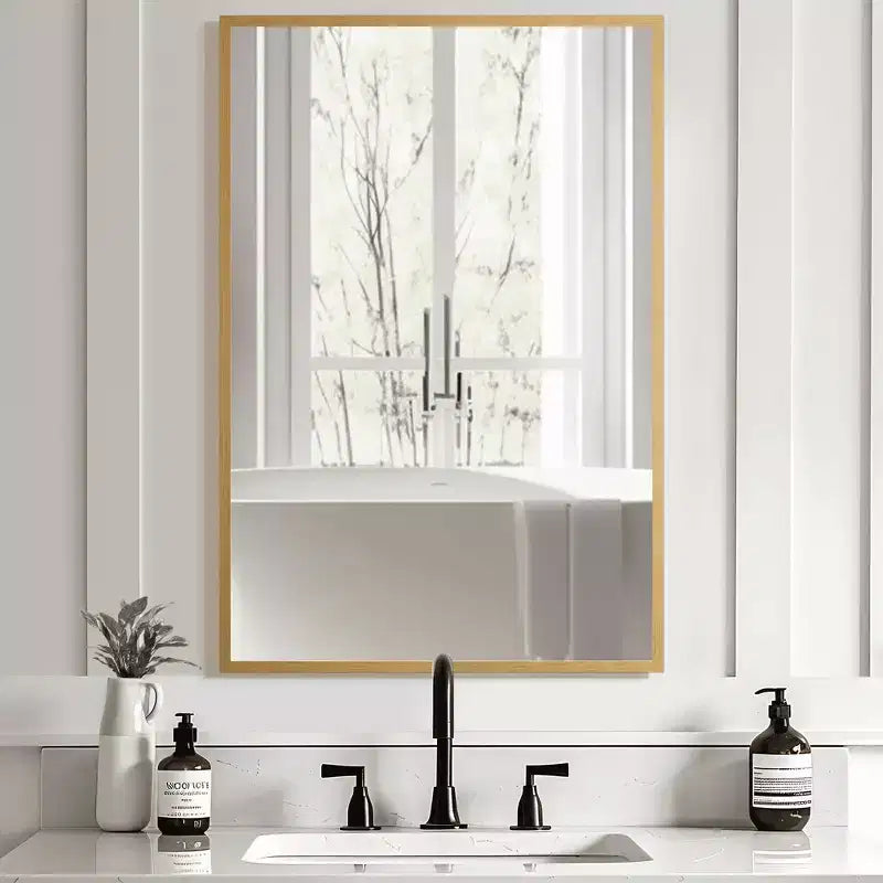 Miroir Suspendu MAYEERTY en Alliage d'Aluminium Bord Fin Rectangle à Angle Droit