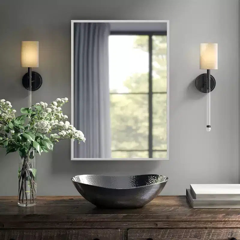 Miroir Suspendu MAYEERTY en Alliage d'Aluminium Bord Fin Rectangle à Angle Droit