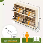 Meuble à chaussures avec 4 tiroirs - Meuble de rangement à chaussures avec panneaux cannelés et 3 niveaux de réglage