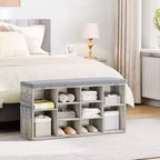 Meuble à chaussures avec coussin amovible - Organiseur de rangement à 3 niveaux avec étagères réglables
