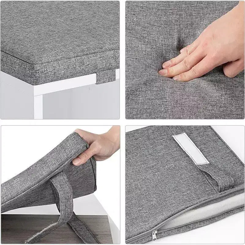 Meuble à chaussures avec coussin amovible - Organiseur de rangement à 3 niveaux avec étagères réglables