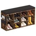 Shoe Cabinet with Removable Cushion - 3-Tier Storage Organizer with Adjustable Shelves