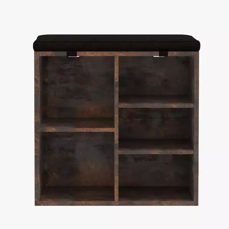 Meuble à chaussures avec coussin amovible - Organiseur de rangement à 3 niveaux avec étagères réglables