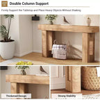 Acekool 63 Table console moderne de style ferme, table de canapé rectangulaire étroite avec finition grain de bois, table d'entrée pour salon ou appartement