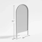 Miroir pleine longueur MAYEERTY en bois massif en forme d'arche noire 64x21x1 pouces sans support