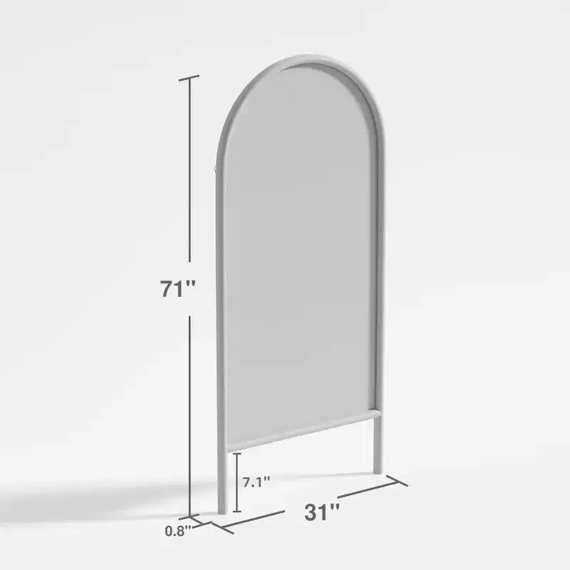 Miroir pleine longueur MAYEERTY en bois massif en forme d'arche noire 64x21x1 pouces sans support