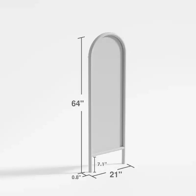 Miroir pleine longueur MAYEERTY en bois massif en forme d'arche noire 64x21x1 pouces sans support