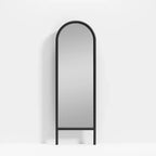Miroir pleine longueur MAYEERTY en bois massif en forme d'arche noire 64x21x1 pouces sans support