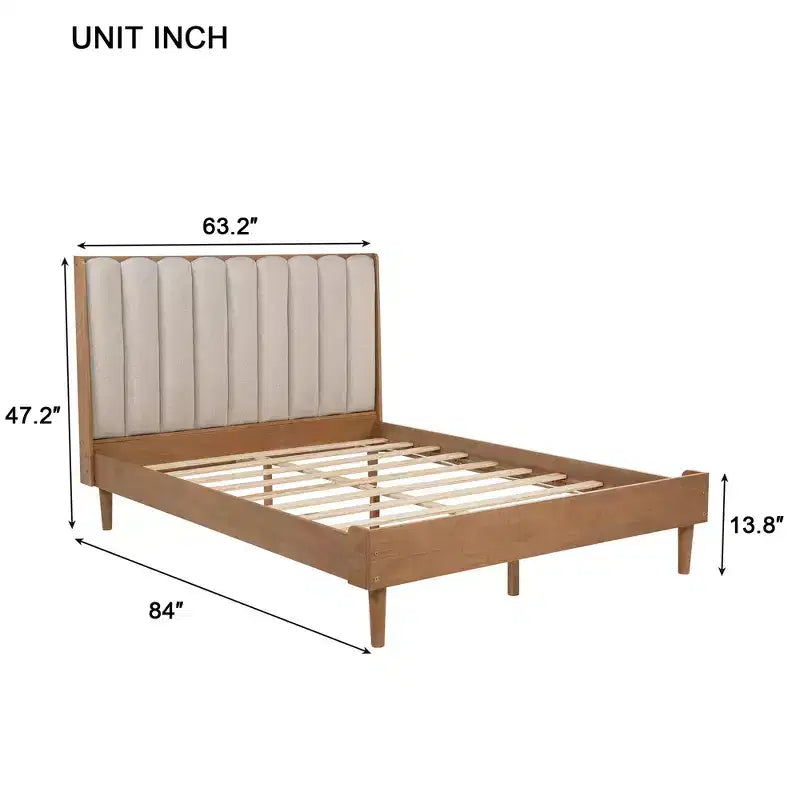 Lit plateforme Queen/King Size avec tête de lit capitonnée - ModernLuxe