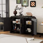 Buffet/Meuble de Rangement Bestier, Buffet Moderne Minimaliste Incurvé avec Poignées Dorées pour Salon et Salle à Manger