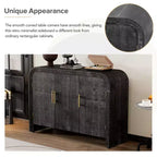 Buffet/Meuble de Rangement Bestier, Buffet Moderne Minimaliste Incurvé avec Poignées Dorées pour Salon et Salle à Manger