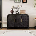 Bestier Buffet Sideboard Cabinet with Storage Modern Minimalist Curved Sideboard with Gold Handles for Living and Dining Room