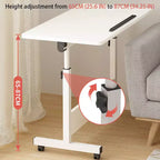 Bureau pliant réglable en hauteur avec roulettes verrouillables, table d'ordinateur mobile assis-debout pour bureau à domicile, poste de travail d'écriture peu encombrant pour petits espaces