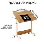 Bureau pliant réglable en hauteur avec roulettes verrouillables, table d'ordinateur mobile assis-debout pour bureau à domicile, poste de travail d'écriture peu encombrant pour petits espaces