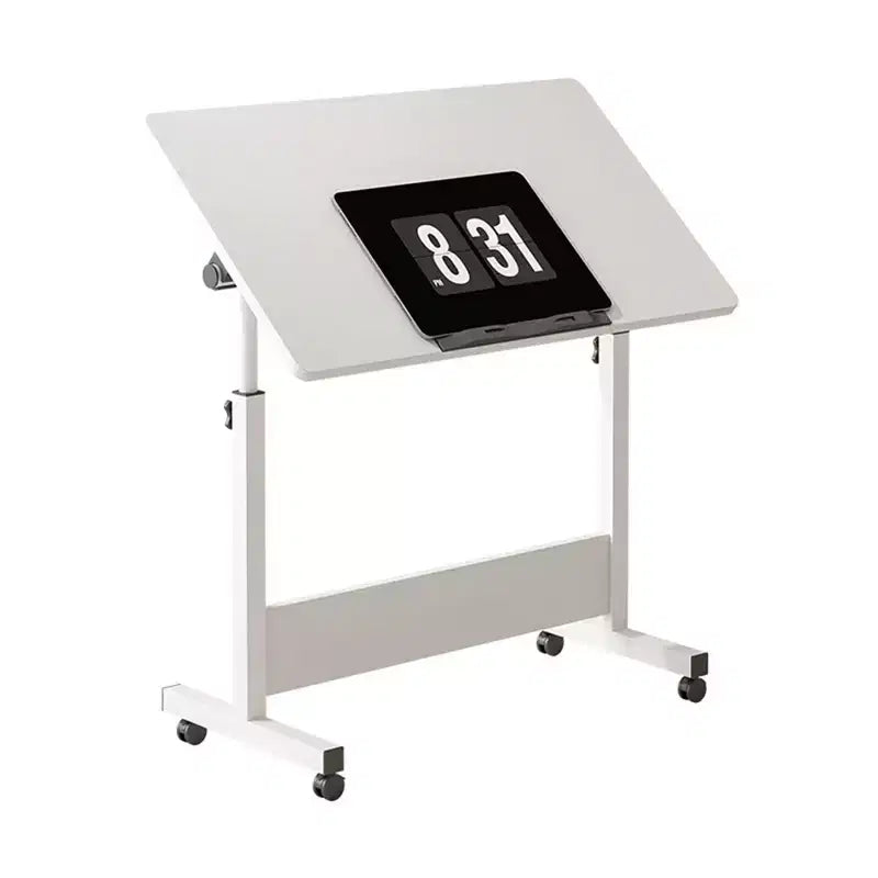 Bureau pliant réglable en hauteur avec roulettes verrouillables, table d'ordinateur mobile assis-debout pour bureau à domicile, poste de travail d'écriture peu encombrant pour petits espaces