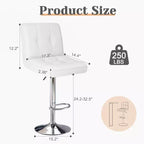 Okak Lot de 2 tabourets de bar rembourrés pivotants réglables en hauteur avec repose-pieds, chaises de comptoir sans accoudoirs en similicuir pour salles à manger