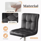 Okak Lot de 2 tabourets de bar rembourrés pivotants réglables en hauteur avec repose-pieds, chaises de comptoir sans accoudoirs en similicuir pour salles à manger