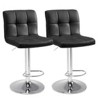 Okak Lot de 2 tabourets de bar rembourrés pivotants réglables en hauteur avec repose-pieds, chaises de comptoir sans accoudoirs en similicuir pour salles à manger