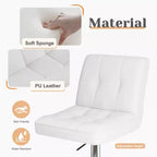 Okak Lot de 2 tabourets de bar rembourrés pivotants réglables en hauteur avec repose-pieds, chaises de comptoir sans accoudoirs en similicuir pour salles à manger