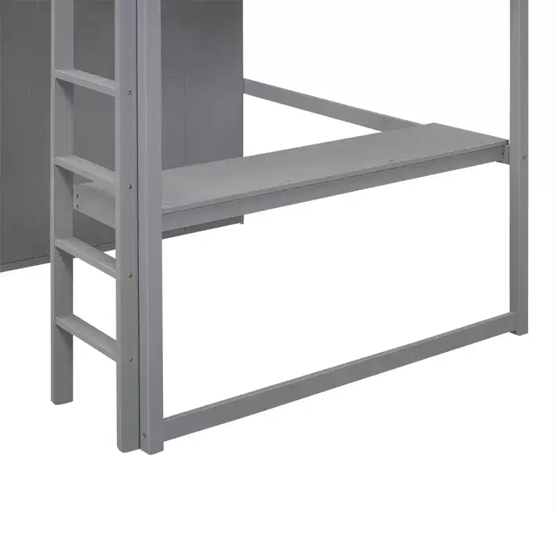 Lit mezzanine pleine grandeur avec armoire et bureau, cadre de lit mezzanine en bois avec étagères de rangement et tiroirs pour enfants, adolescents et adultes